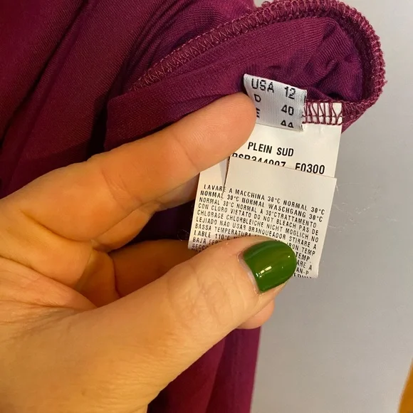 Designer Plein Sud gather rouched stretch flattering SEXY dress 12 L Raspberry - Picture 7 of 7